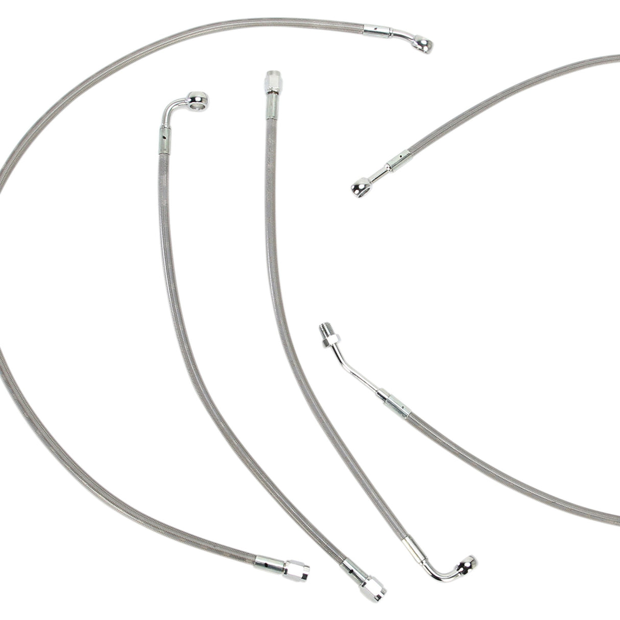 Burly Brand Complete Stainless Braided Handlebar Cable Brake Line Kit 15" Ape Hangers - B30-1118 For Harley Touring 2014-2016
