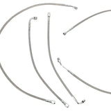 Burly Brand Complete Stainless Braided Handlebar Cable Brake Line Kit 15" Ape Hangers - B30-1118 For Harley Touring 2014-2016