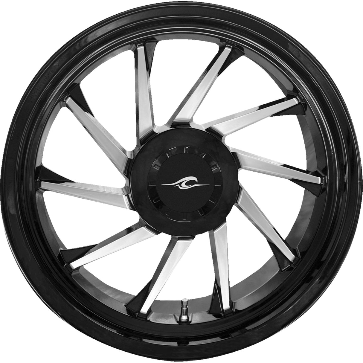 Coastal Moto Hurricane 3D Wheel For Trike Rear Left Black Chrome 18" Trike - 3D-HURL-187T-BC For Harley Touring 2009-2025