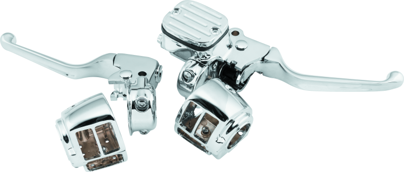 Bikers Choice 488730 96-06 Big Twin 96-03XL With 9/16 Bore Master Cylinder Chrome Handlebar Control Kit