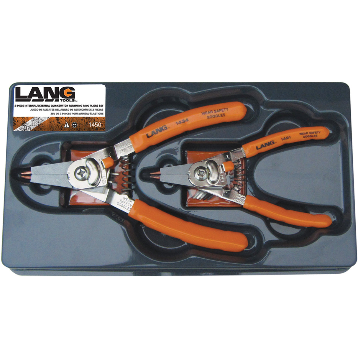 LANG TOOLS 3801-0205 1450 Two-Piece Retaining Ring Pliers Set Pliers - Retaining Ring