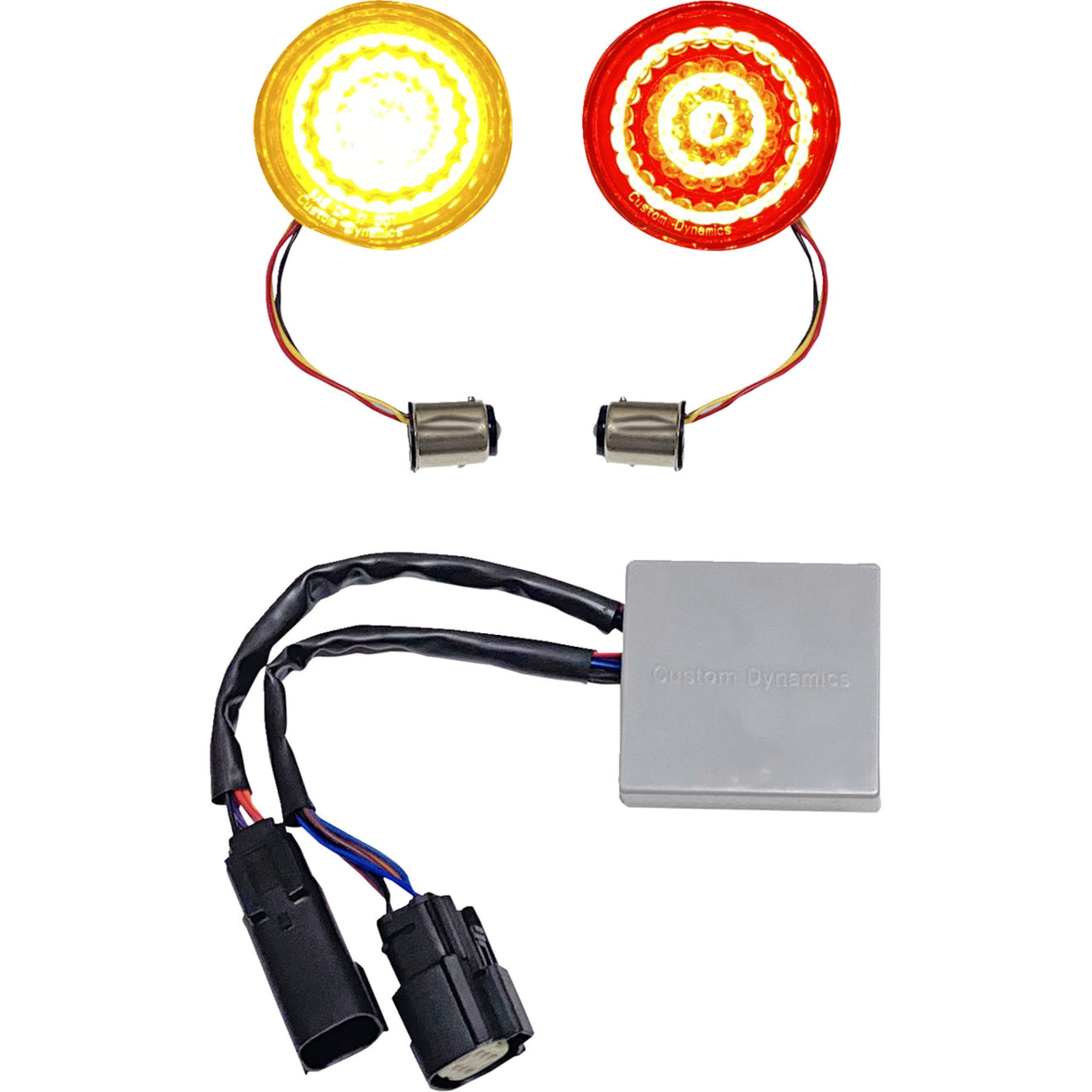 Custom Dynamics Smart LED Bullet Turn Signal Inserts Amber Red - CD-STS-AR-57 For Harley Touring 2014-2025