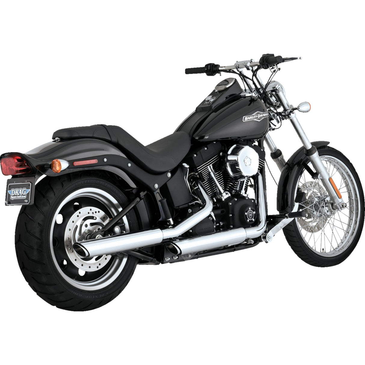 Vance & Hines 3" Twin Slash Slip-On Mufflers Chrome - 16834 For Harley Softail 2007-2009