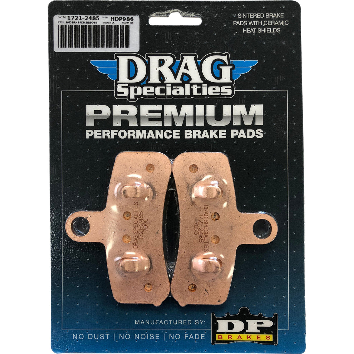 DRAG SPECIALTIES 1721-2485 Sintered Metal Harley/Buell Brake Pads Sintered Brake Pads - Harley-Davidson