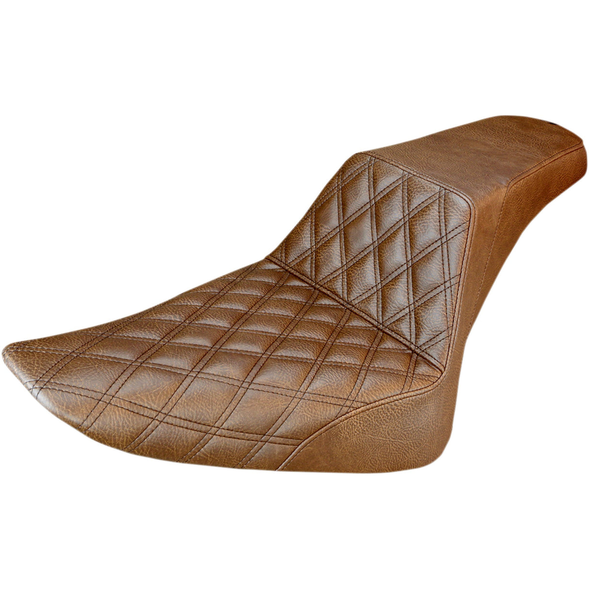 Saddlemen Step-Up Seat — Front Lattice Stitch Brown FLS - 812-26-172BR For Harley Softail 2011-2017