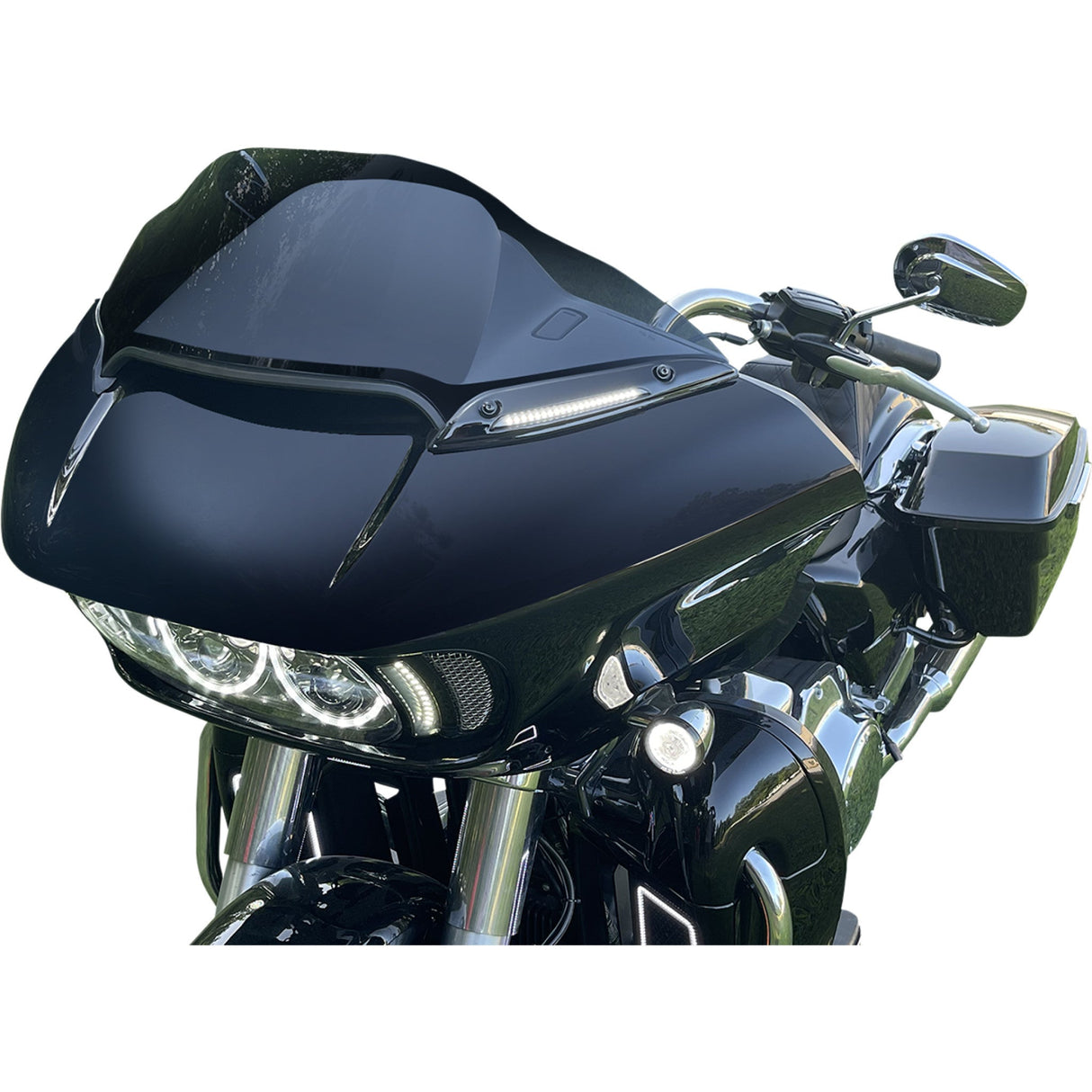 Custom Dynamics Windshield Trim - CD-RG-WT-AW2-B For Harley Road Glide 2015-2025