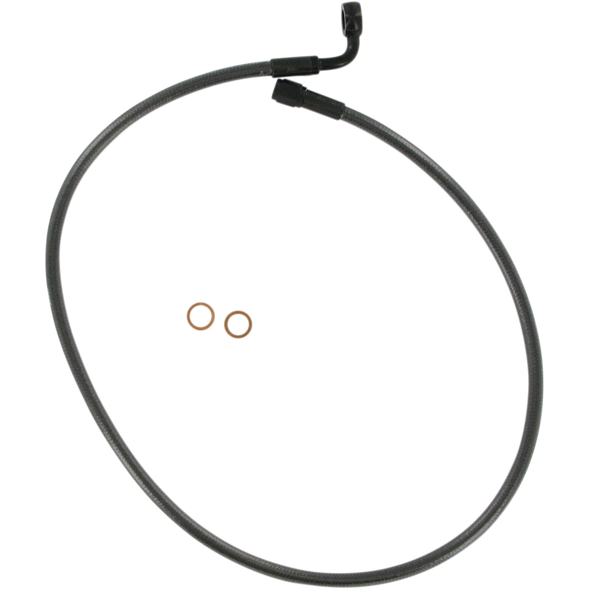 MAGNUM SHIELDING 1741-1687 47229 Alternate Length Designer Series Braided Non-ABS Front Upper Brake Line Kit - 10 mm/90° - 29" - Black Pearl