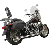 Bassani Xhaust 2-Into-2 True Dual Drag Pipe Exhaust System Chrome Twin Cam Softail - 1S98P For Harley Softail 1986-2017