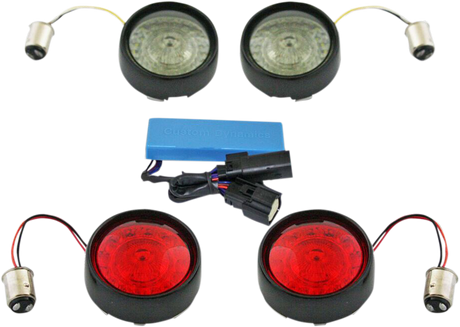 Complete Front & Rear Turn Signal Conversion Kit with Bullet Bezel Lenses