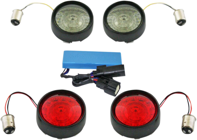 Complete Front & Rear Turn Signal Conversion Kit with Bullet Bezel Lenses