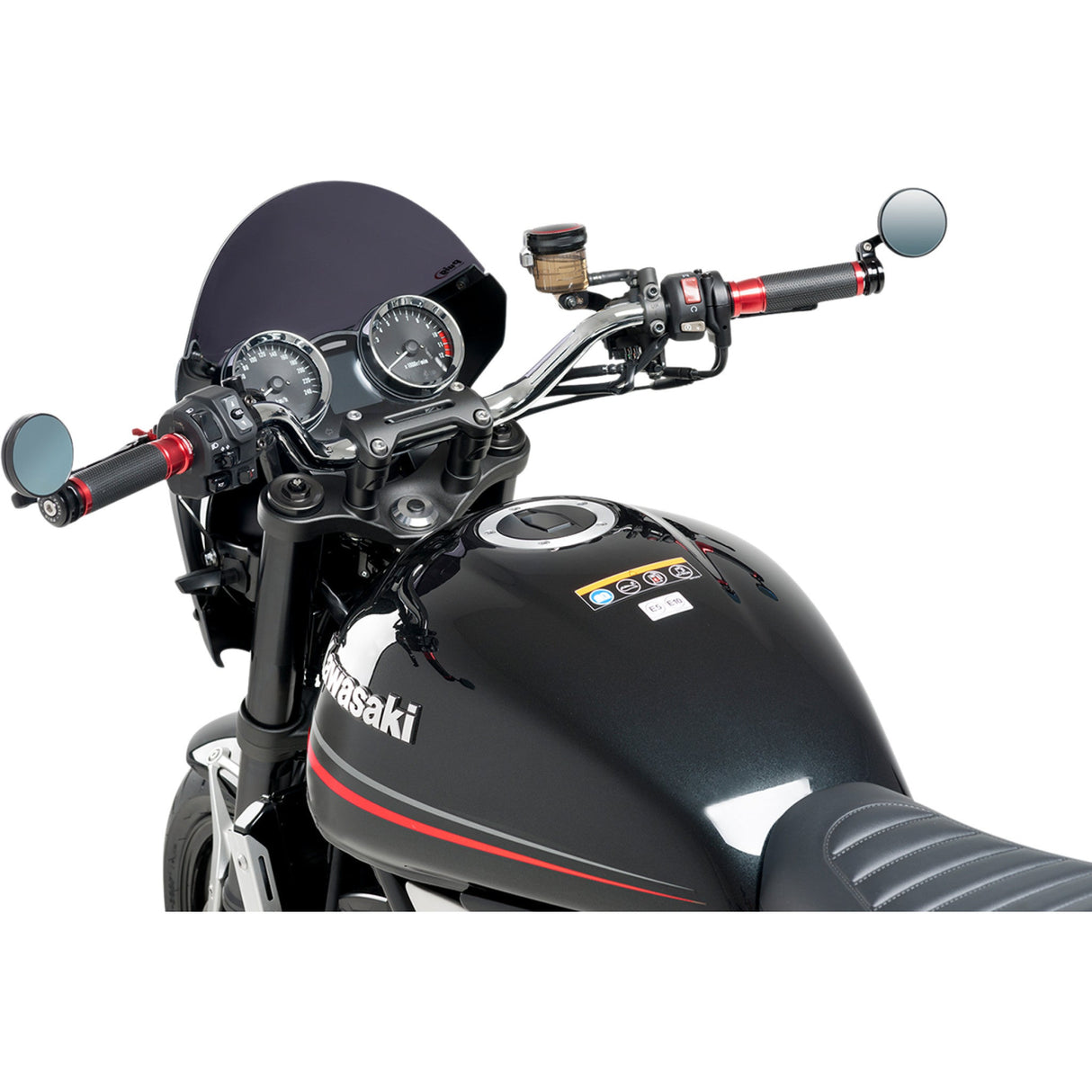 Puig HI-Tech Parts Tracker Rear View Mirror Round Black - 9506N For Harley Sportster 1996-2023 | Ducati Motorcycles 2008-2024