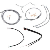 BURLY BRAND 0610-2068 B30-1164 Complete Stainless Braided Handlebar Cable/Brake Line Kit - 14" Ape Hanger Handlebars