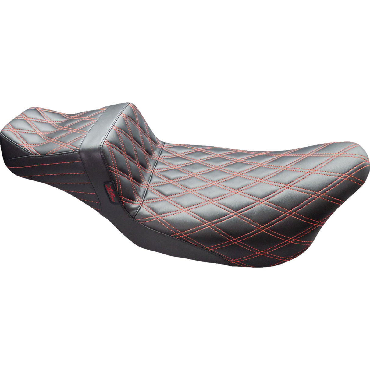LePera Tailwhip Daddy Long Legs Seat Double Diamond With Red Thread - LK-587DLDD-RED For Harley Touring 2008-2024