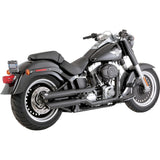 Vance & Hines Twin Slash 3" Slip-On Mufflers Black - 46844 For Harley Softail 2007-2009