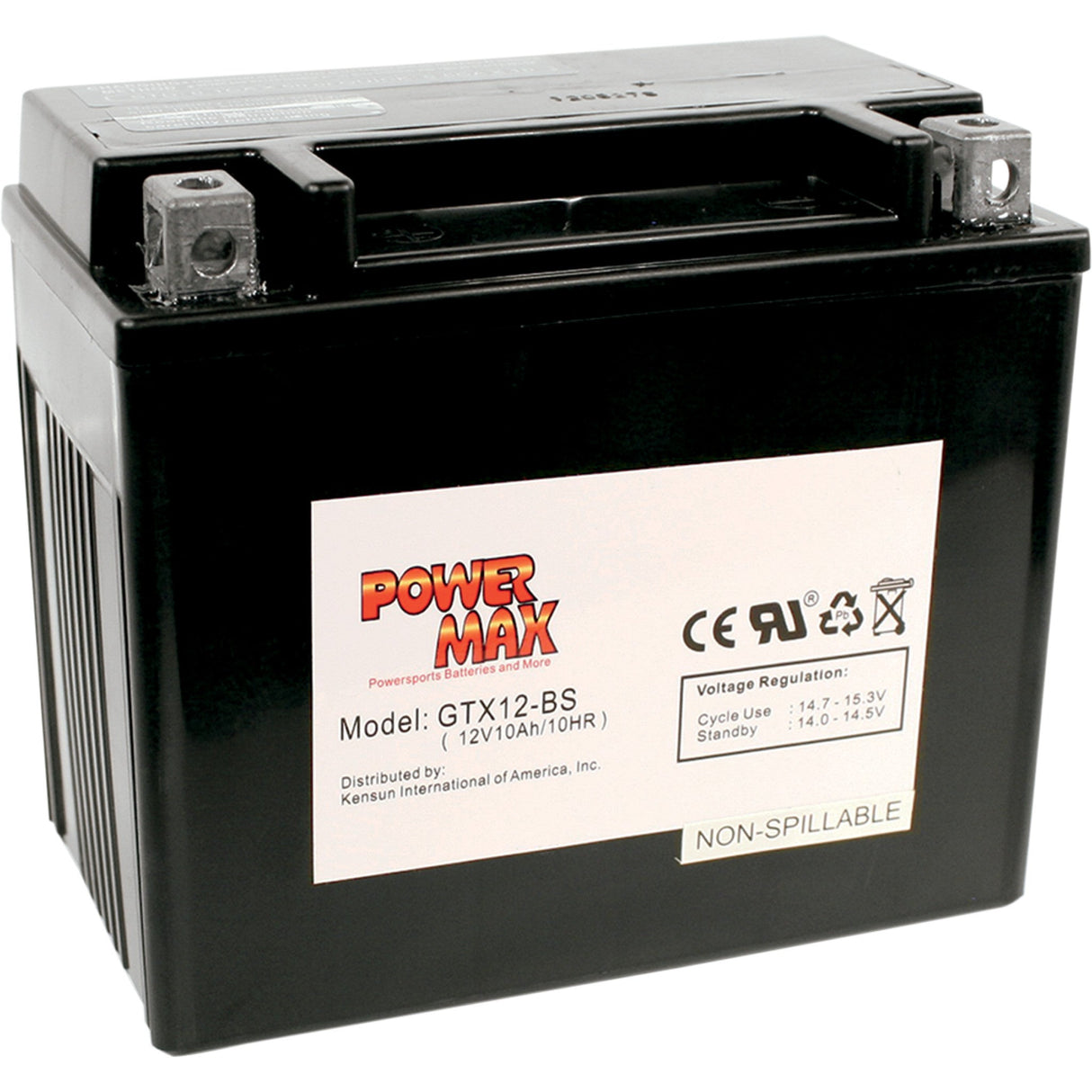 Power MAX Maintenance-Free Battery YTX12-BS - GTX12-BS For Kymco ATV/UTV Models 2004-2014 | Peugeot Satelis 2009-2010