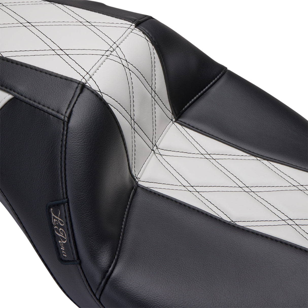 LePera Outcast GT Seat Full-Length Without Backrest Black Double Diamond With White Inlay - LK-987GT1 For Harley Touring 2008-2023