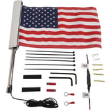 CIRO 0521-1772 70600 LED Lighted Flagpole with American Flag LED Flagpole - U.S. Flag - Chrome