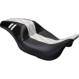 LePera Outcast GT Seat Full-Length Without Backrest Black Double Diamond With White Inlay - LK-987GT1 For Harley Touring 2008-2023
