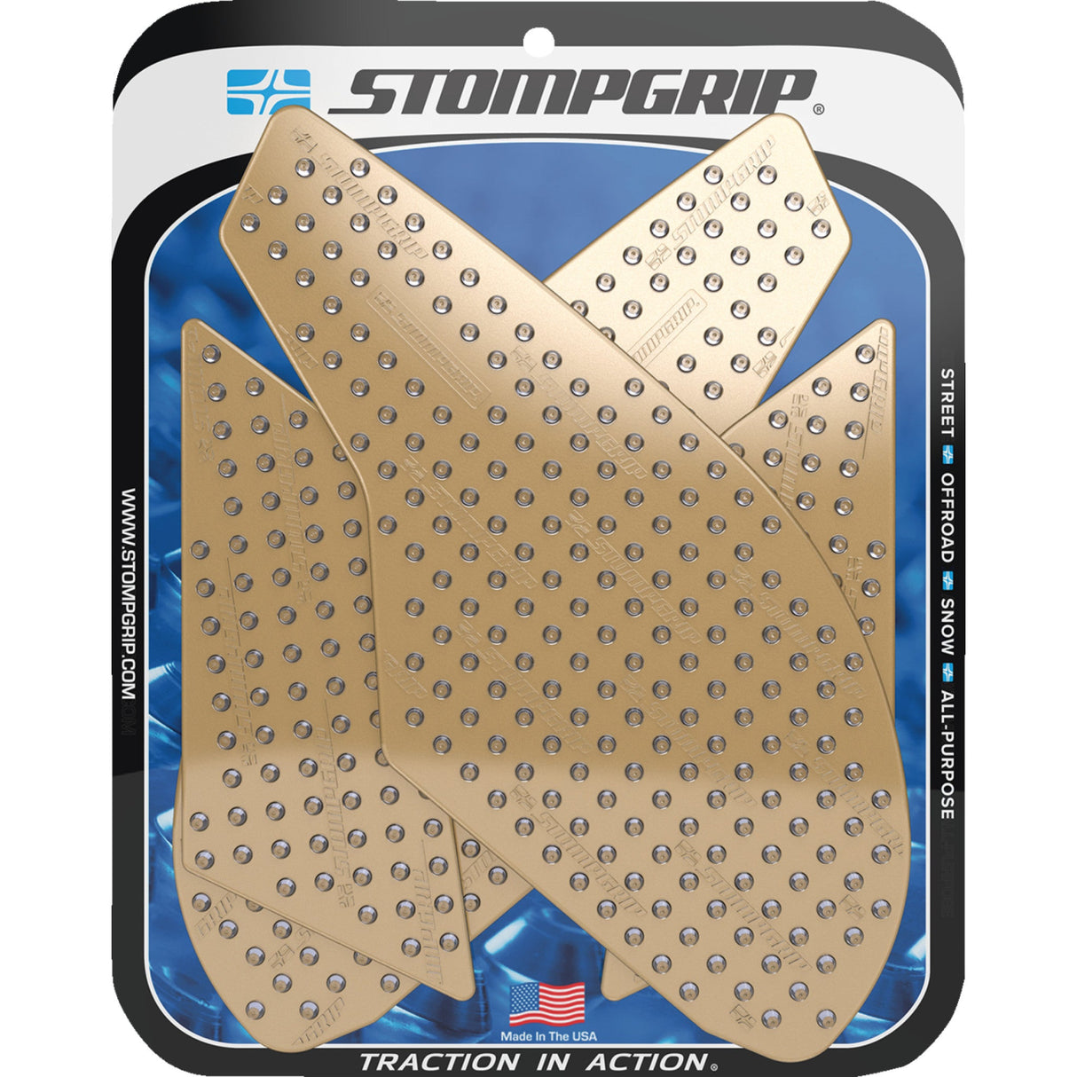 STOMPGRIP 4320-2843 55-10-0136C Volcano Profile Traction Pad Tank Grips Traction Pad Tank Grips - Volcano - Clear - SV 650