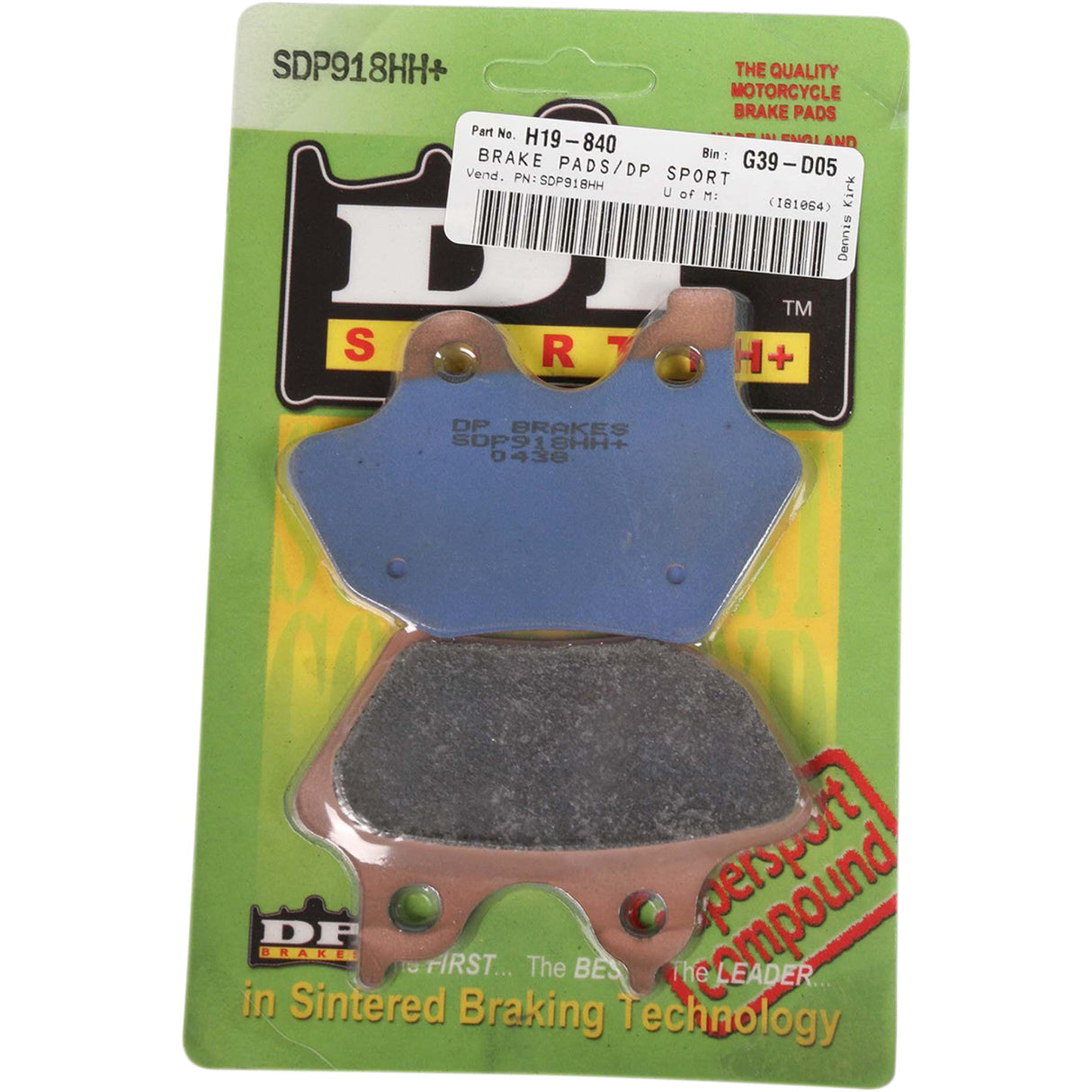 DP Brakes Sintered Metal Harley Buell Brake Pads For Harley Motorcycles 2000-2004