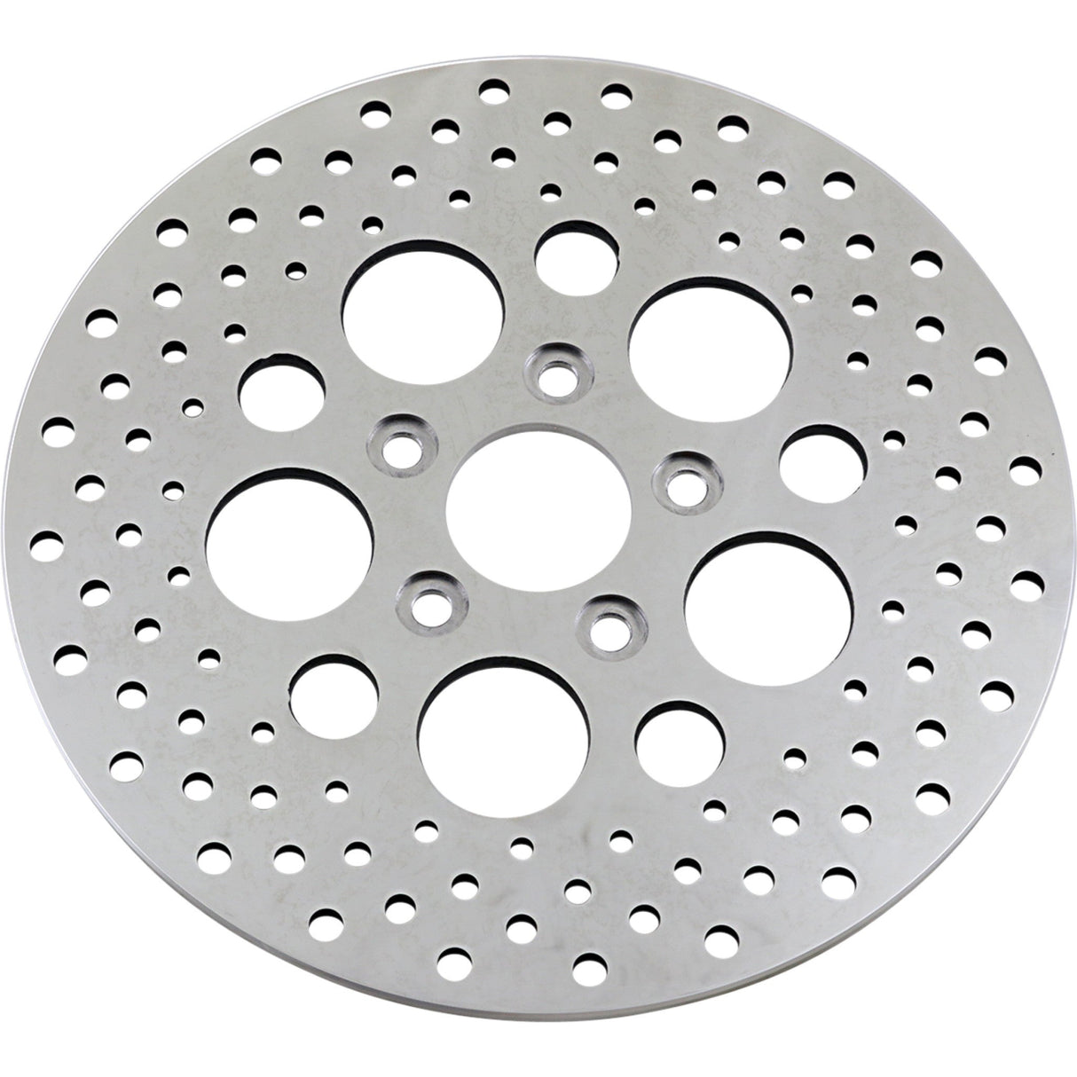 Drag Specialties Polished Stainless Steel Drilled Brake Rotor Rear 11.5" For Harley 1992-1999