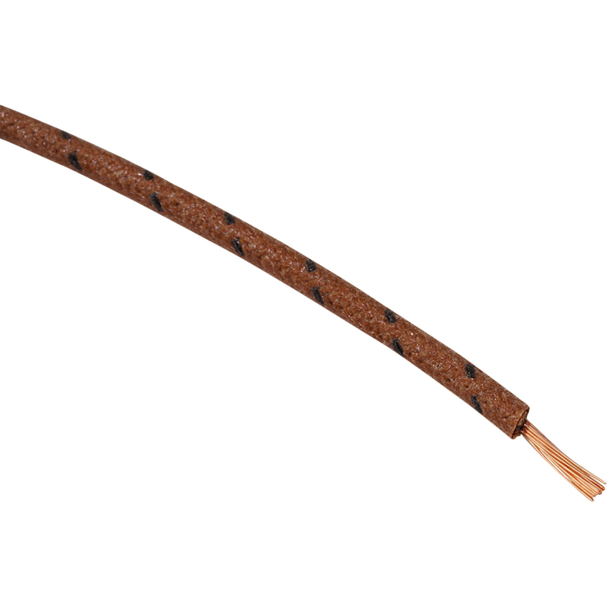 NAMZ 2120-1260 NCBW-10 Fabric-Braided Hook-Up Wire 25' Cloth-Braided Wire Spool - 16 Gauge - Brown/Black