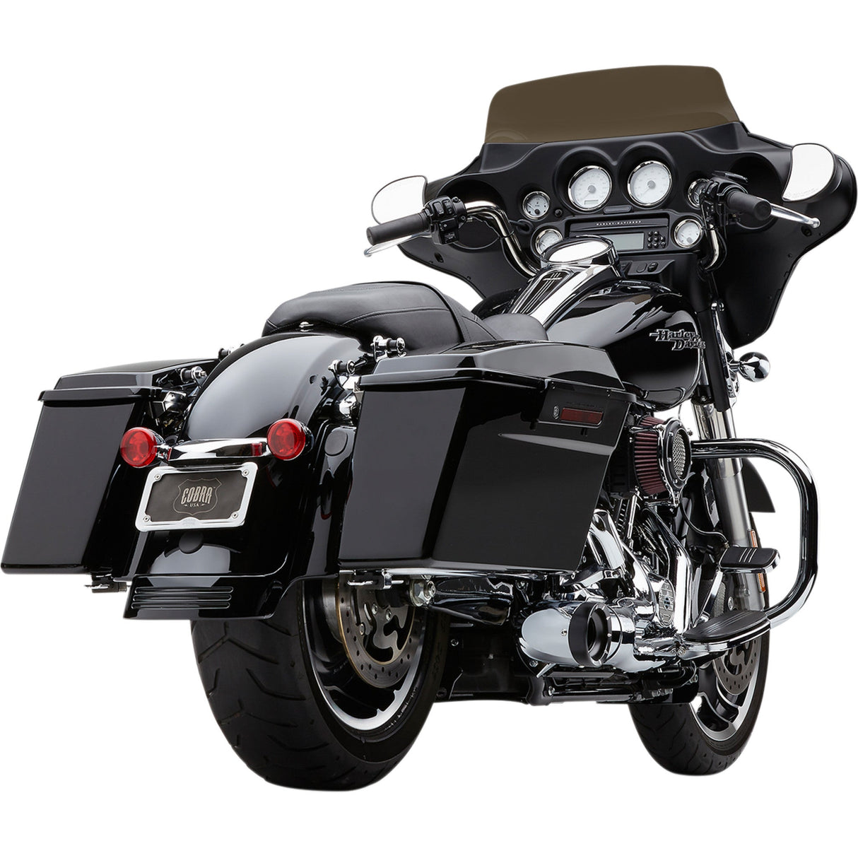 Cobra Turn Out 2-Into-1 Exhaust System Chrome - 6270-1 For Harley Touring 2009-2016