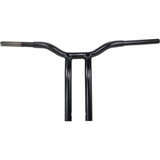 LA CHOPPERS 0601-4943 LA-7338-14B Kage Fighter Welded Bent-Riser Handlebar - One Piece - Bent - 14" - Black