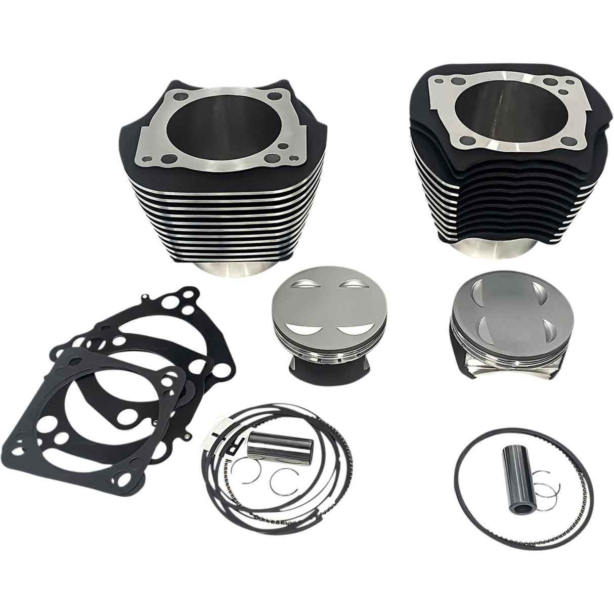 Revolution Performance, LLC Monster Big Bore Cylinder Kit 143" Black With Highlighted Fins 114"/117" M8 - RP201-616W For Harley Motorcycles 2017-2024