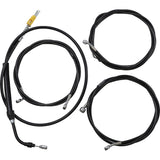 LA Choppers Complete Black Vinyl Braided Handlebar Cable Brake Line Kit 12"-14" Handlebars - LA-8056KT2-13B For Harley Touring 2021-2022