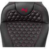 Saddlemen Honeycomb Roadsofa™ Seat Honeycomb Red Stitch With Backrest - 808-07B-189B4 For Harley Touring 2008-2025