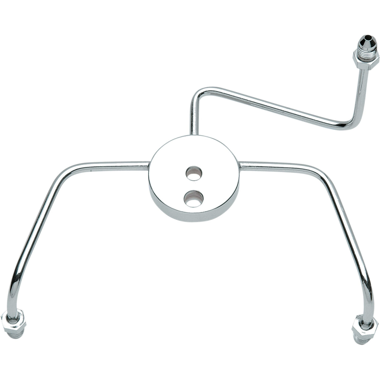 DRAG SPECIALTIES Chrome Steel Front Brake Tee with Fittings for Dual-Disc Applications Junction Block #3 - Glide