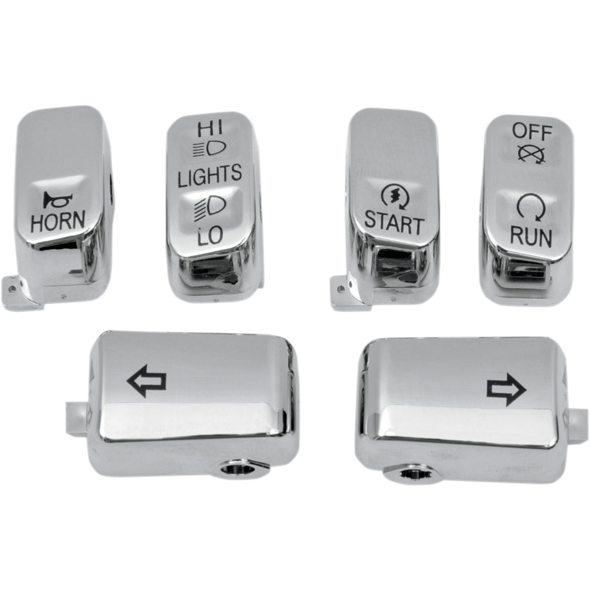 DRAG SPECIALTIES 0616-0128 Switch Cap Kit Switch Caps - Standard - Chrome
