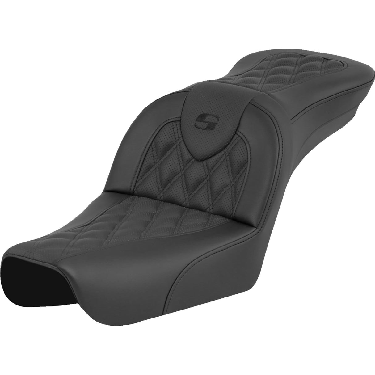 Saddlemen RoadSofa™ Seat Lattice Stitch Without Driver Backrest - 804-05-182 For Harley Dyna Wide Glide 2004-2005