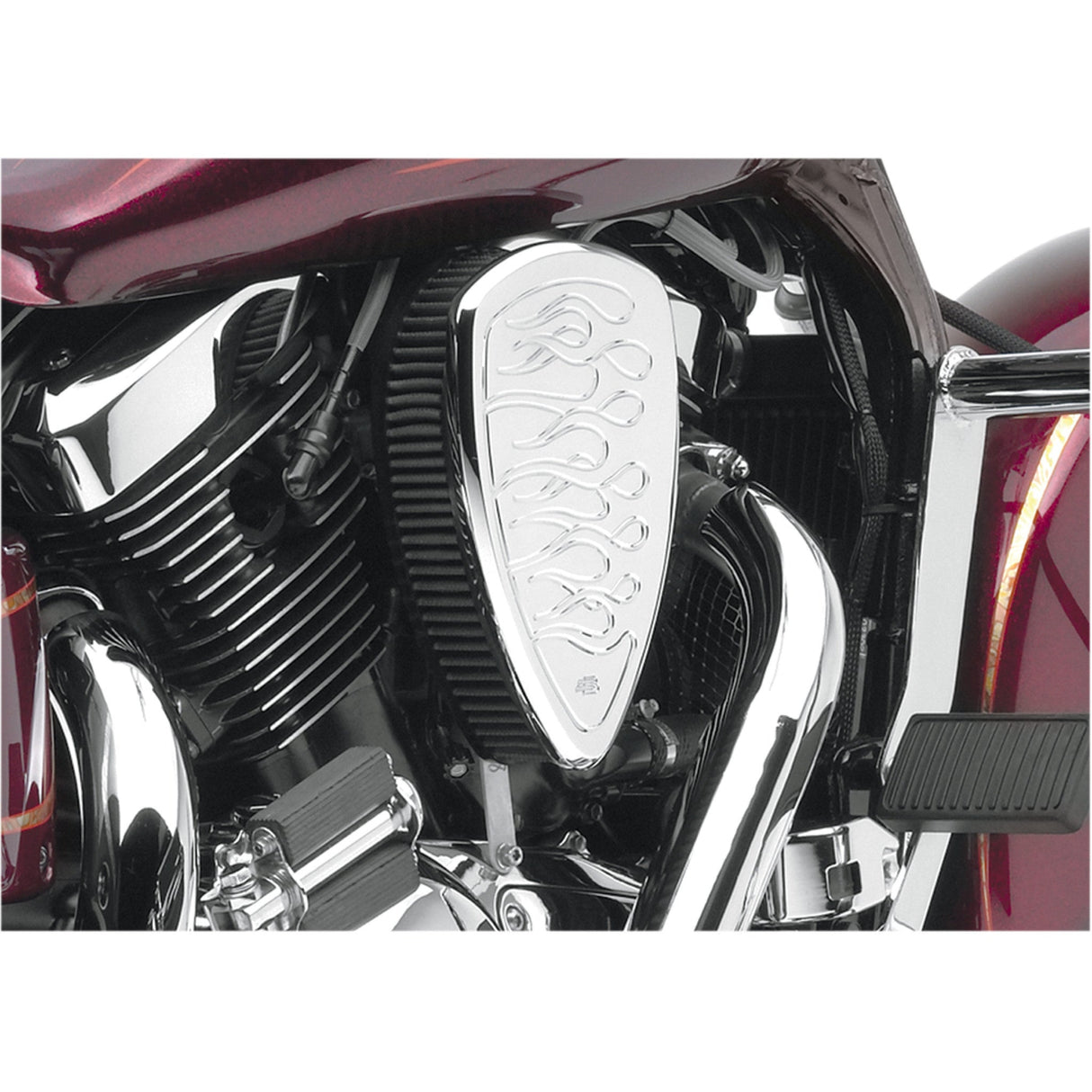 BARON 1014-0147 BA-2800-03 Replacement BAK Air Cleaner Cover flame - chrome