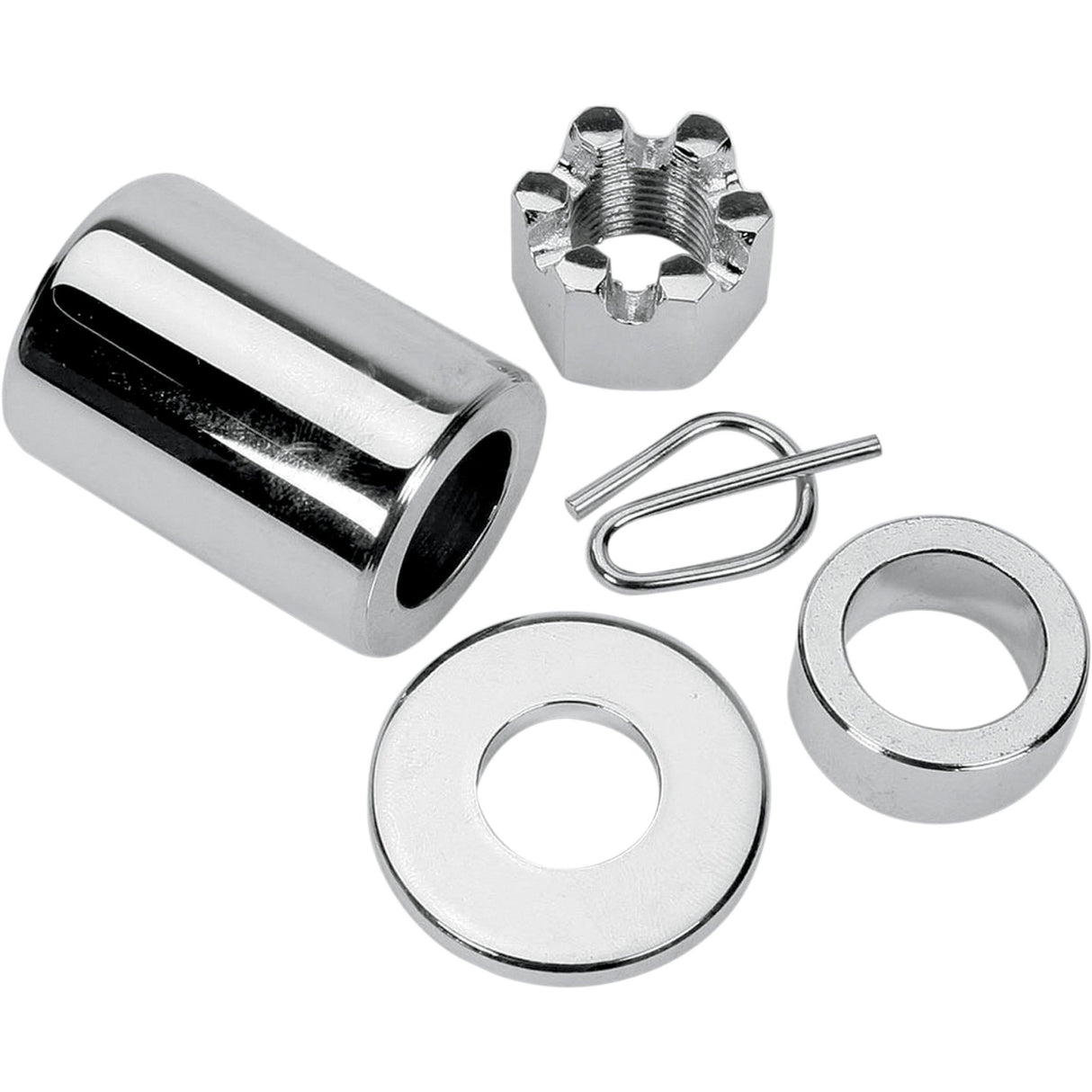 COLONY DS190147 2038-4 Axle Spacer/Nut Kit Axle Spacer - Rear - Chrome - Kit - 00-05 Dyna