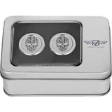 FIGURATI DESIGNS 3550-0355 FD27-DC-2730-SS Docking Covers american flag skull - contrast cut - silver