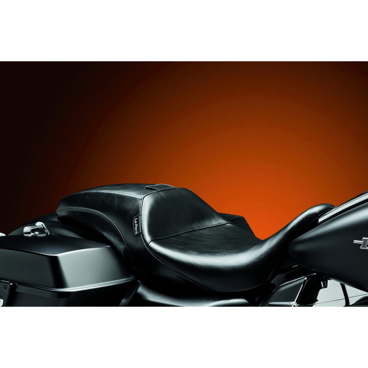 LePera Outcast Seat Full-Length With Backrest Smooth Black - LK-987BR For Harley Touring 2008-2023