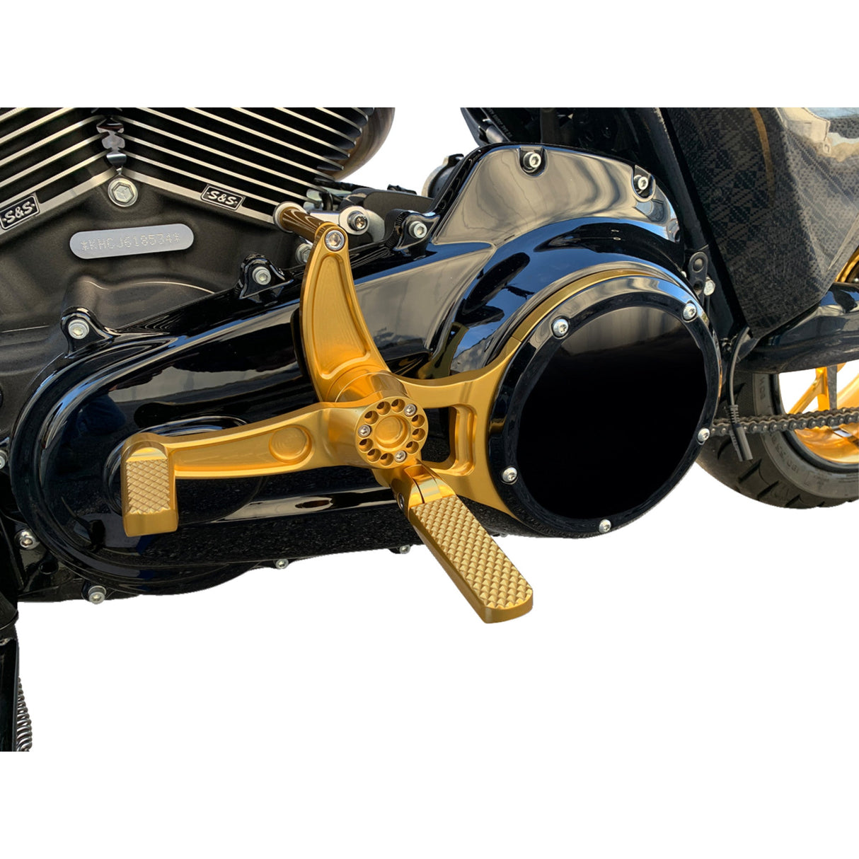 Hawg Halters Mid Controls Gold Knurled Pegs - MCK-FH16GS-FK For Harley Touring 2015-2020