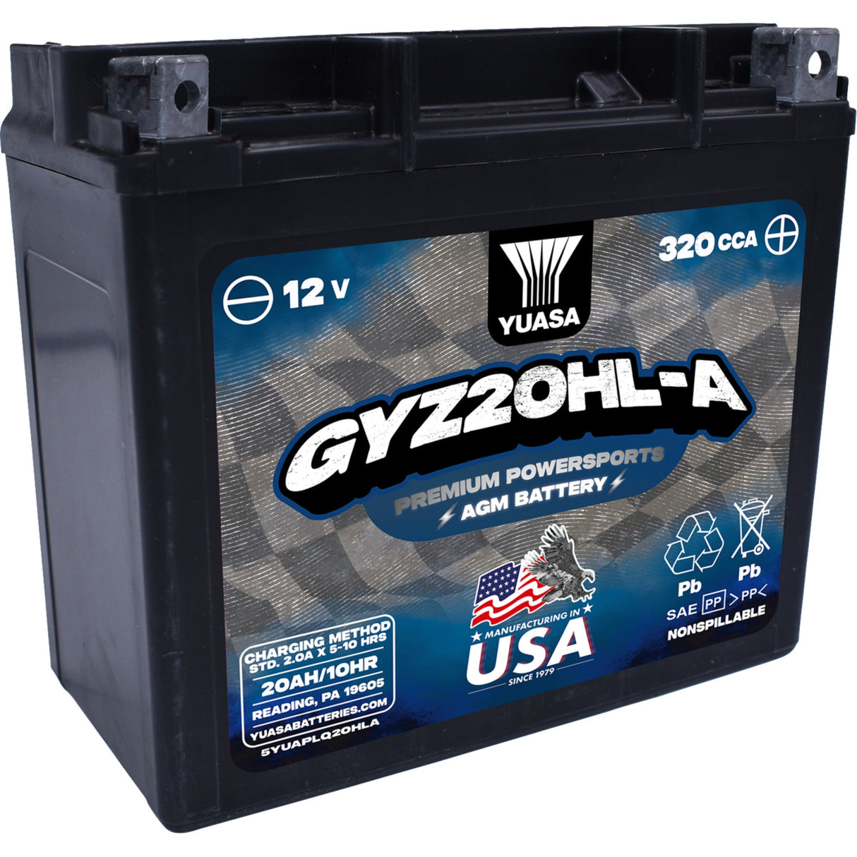 YUASA 2113-0990 YUAM720GHLA GYZ Factory-Activated AGM Maintenance-Free Battery AGM Battery - GYZ20HL-A