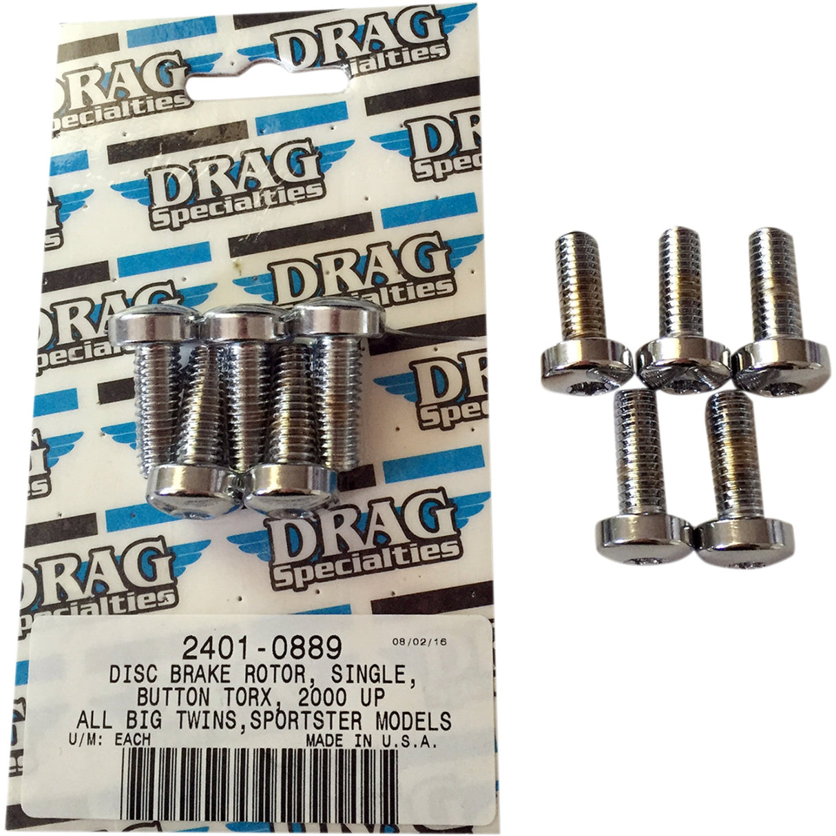 Drag Specialties Disc Brake Hub Mounting Kit Rotor to Hub Front Chrome For Harley Motorcycles 1986-2021