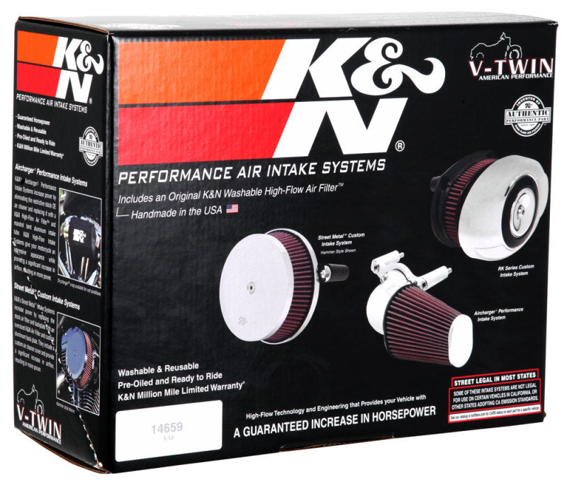 K & N Engineering Fipk H D Touring Models Black Performance Air Intake System - 57-1138 For Harley Motorcycles 2017-2021