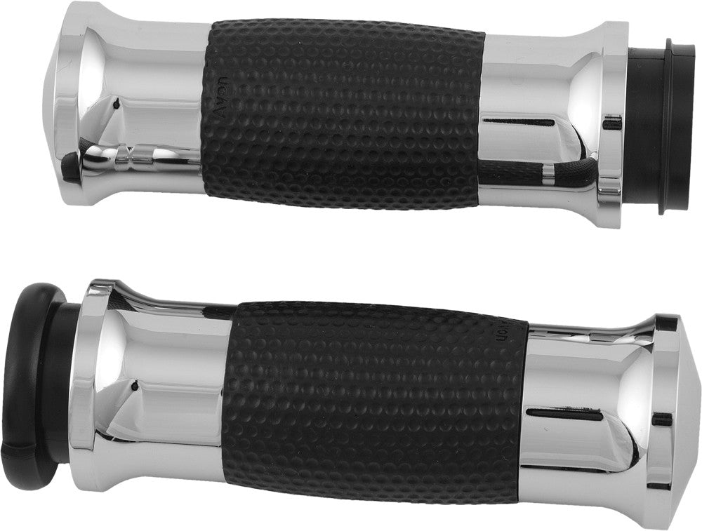 Avon Air GEL Grips With F-B-W Throttle Chrome - GEL-70-CH-FLY For Harley Motorcycles 2008-2019