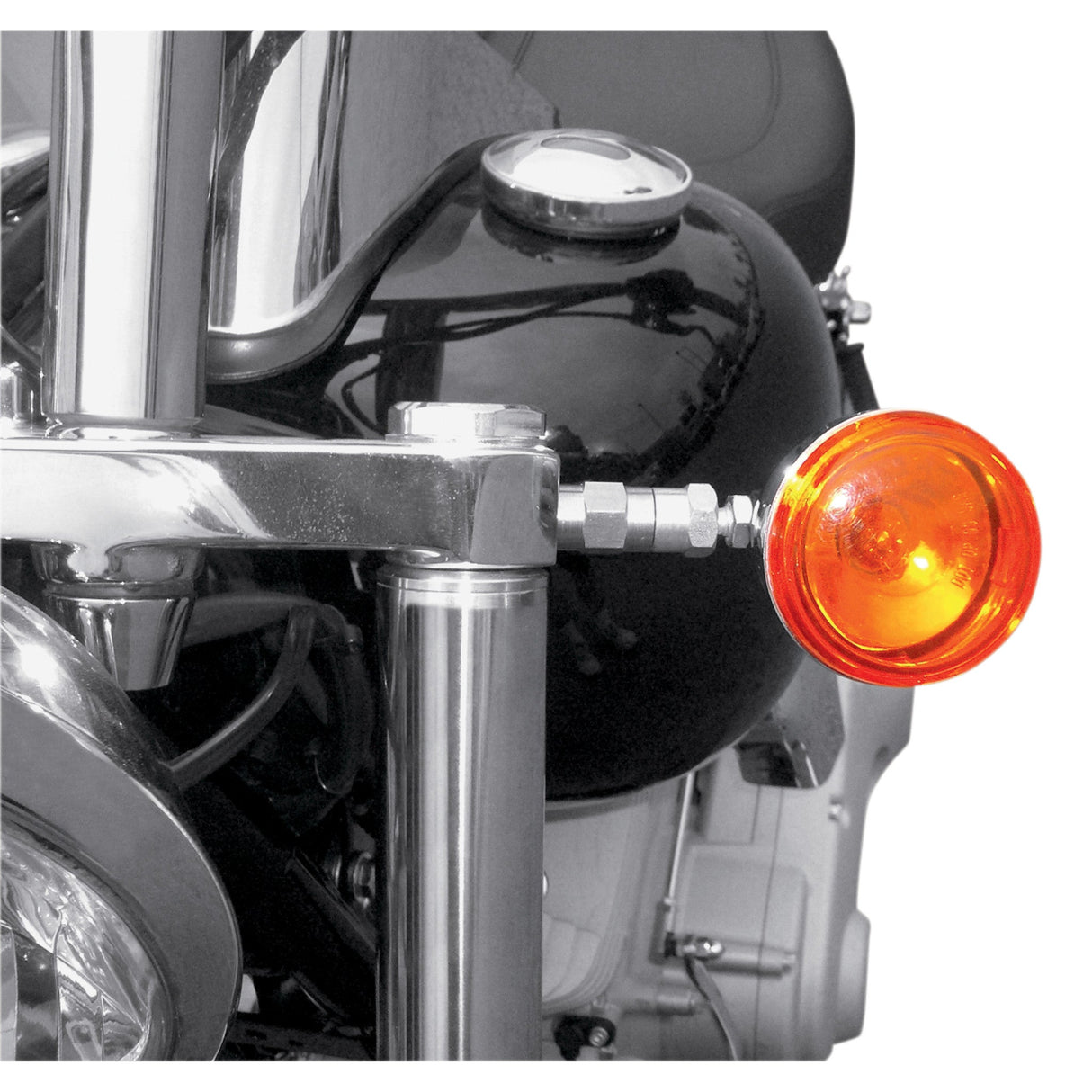 Drag Specialties Front Turn Signal Relocation Kit Wide Glide For Harley Wide / Softail / Dyna 1980-2010