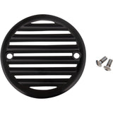 Joker Machine Points Cover Finned 2 Hole Black Anodized Silver - 02-98TC For Harley 1970-1994