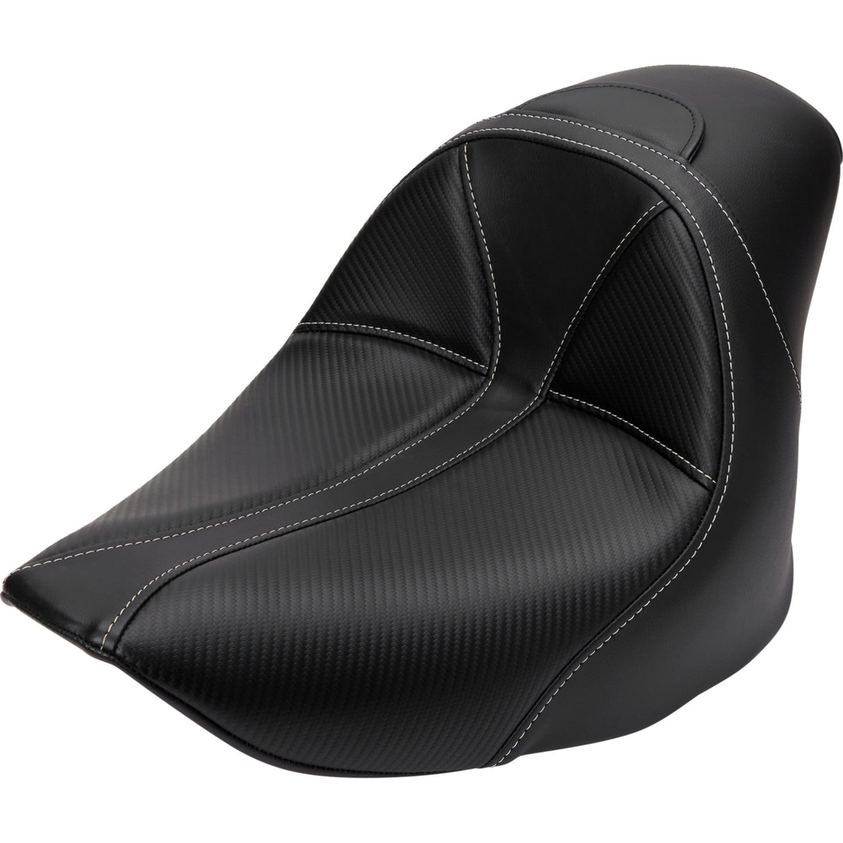 Saddlemen Dominator Solo Seat Without Backrest Black With Gray Stitching FL FX - 806-12-0042 For Harley Softail 2006-2017