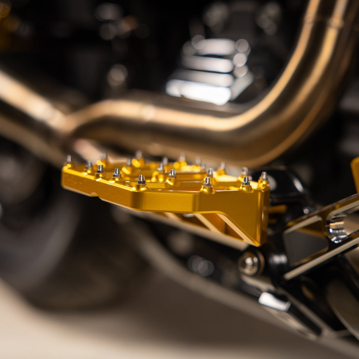 Thrashin Supply CO. Mini Aggressor Floorboards Gold Rear - TSC-2031-5-D For Harley Motorcycles 1972-2025