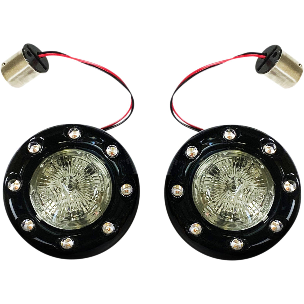 CUSTOM DYNAMICS 2020-1936 PB-BR-RR 56-BS ProBEAM® Bullet Ringz™ 1156 Rear Turn Signals - Black - Smoke Lens