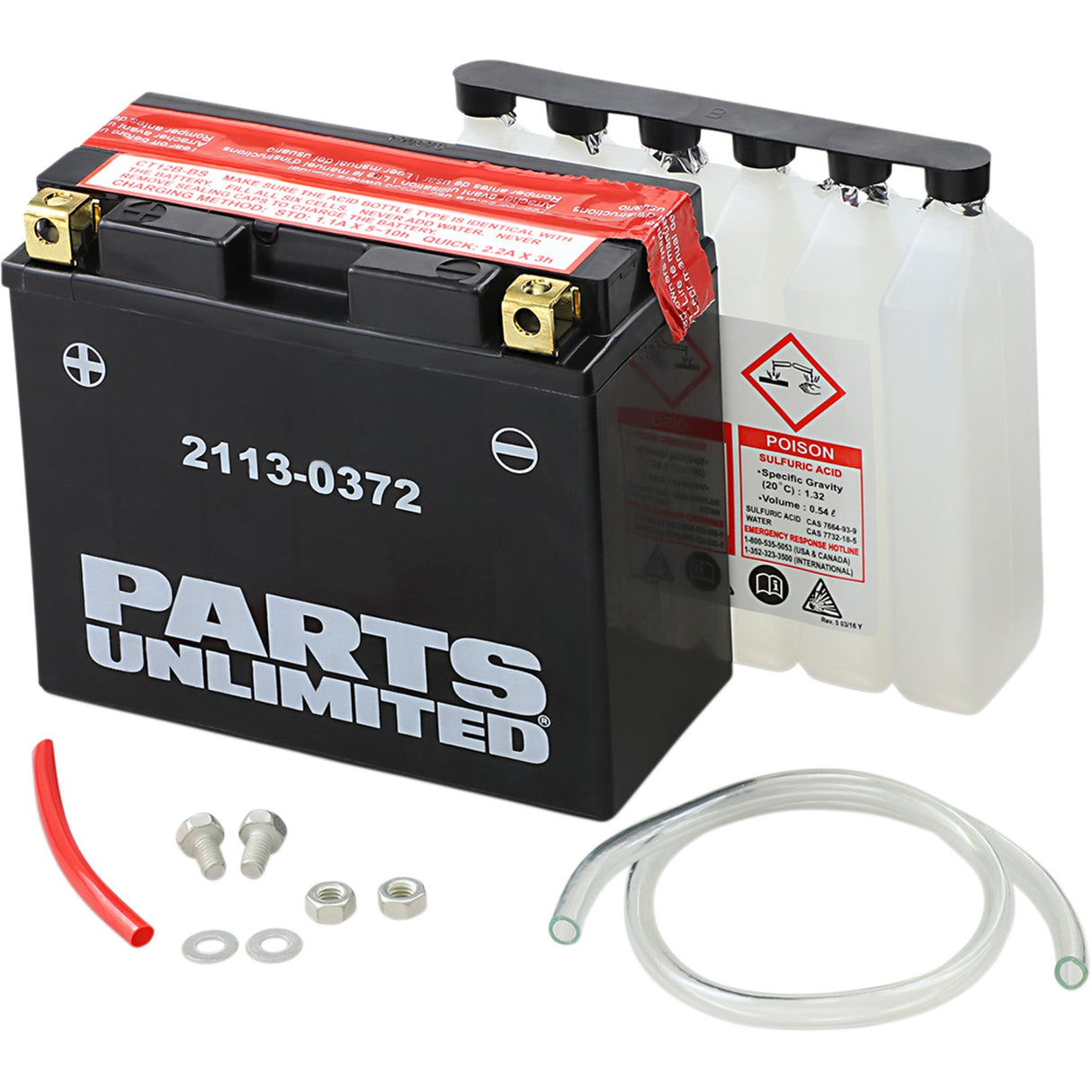 PARTS UNLIMITED 2113-0372 AGM Maintenance-Free Battery AGM Battery - YT12B-BS