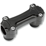 TODD'S CYCLE 0602-0376 BBC3-2 Bone Bar Handlebar Clamp & Riser Kit Risers - Bone - 1" - Black